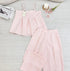 Summer Stripes Spaghetti Straps Pleated Tips With Pant